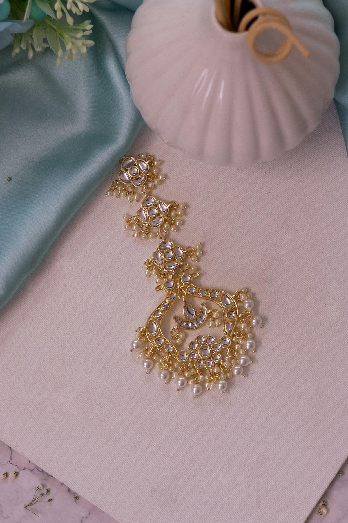 Pearl Embellished Maangtikka 