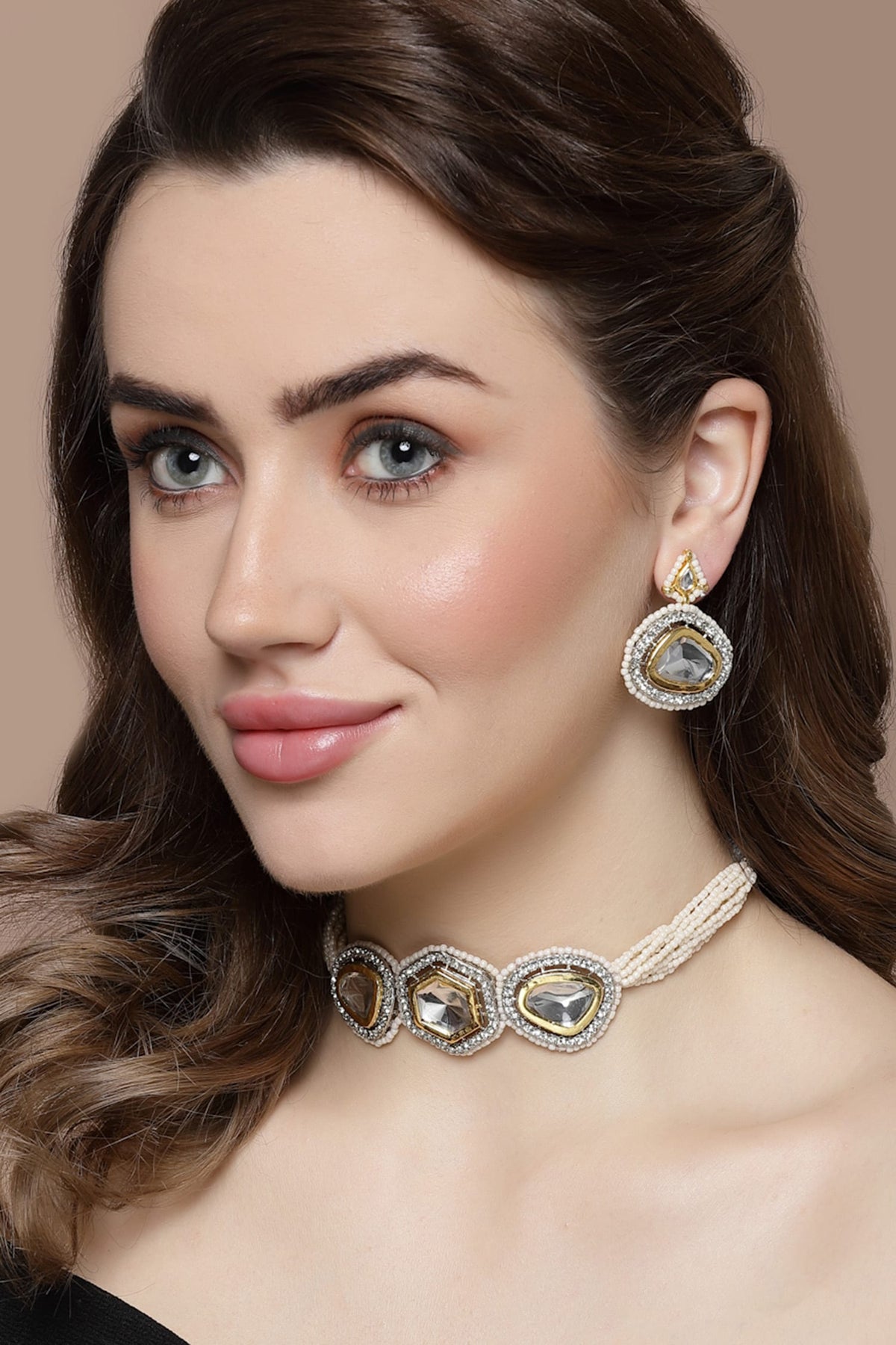 Geometric Embellished Choker Necklace Net 