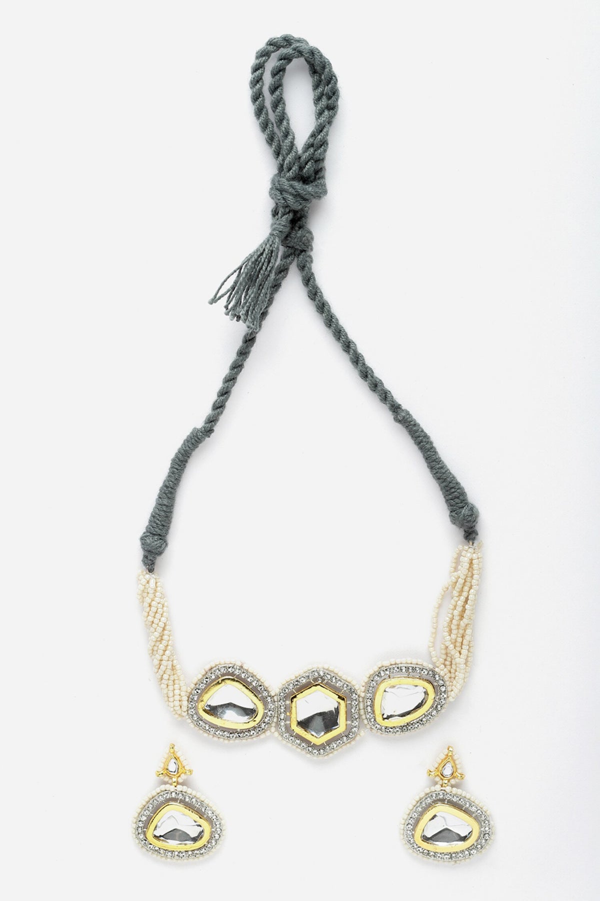 Geometric Embellished Choker Necklace Net 