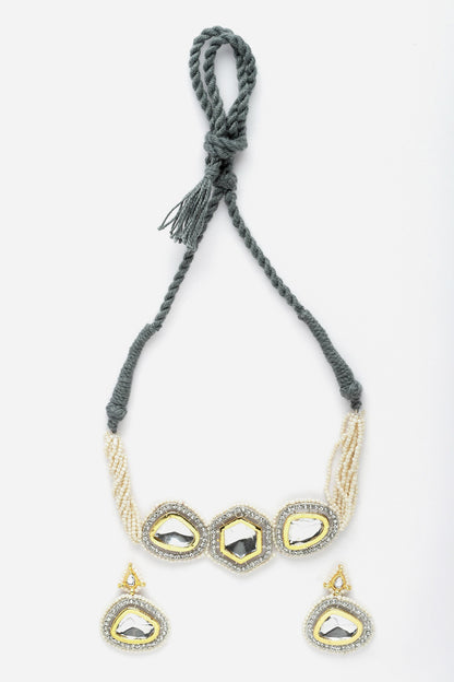 Geometric Embellished Choker Necklace Net 