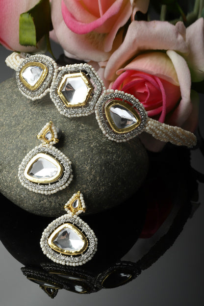 Geometric Embellished Choker Necklace Net 