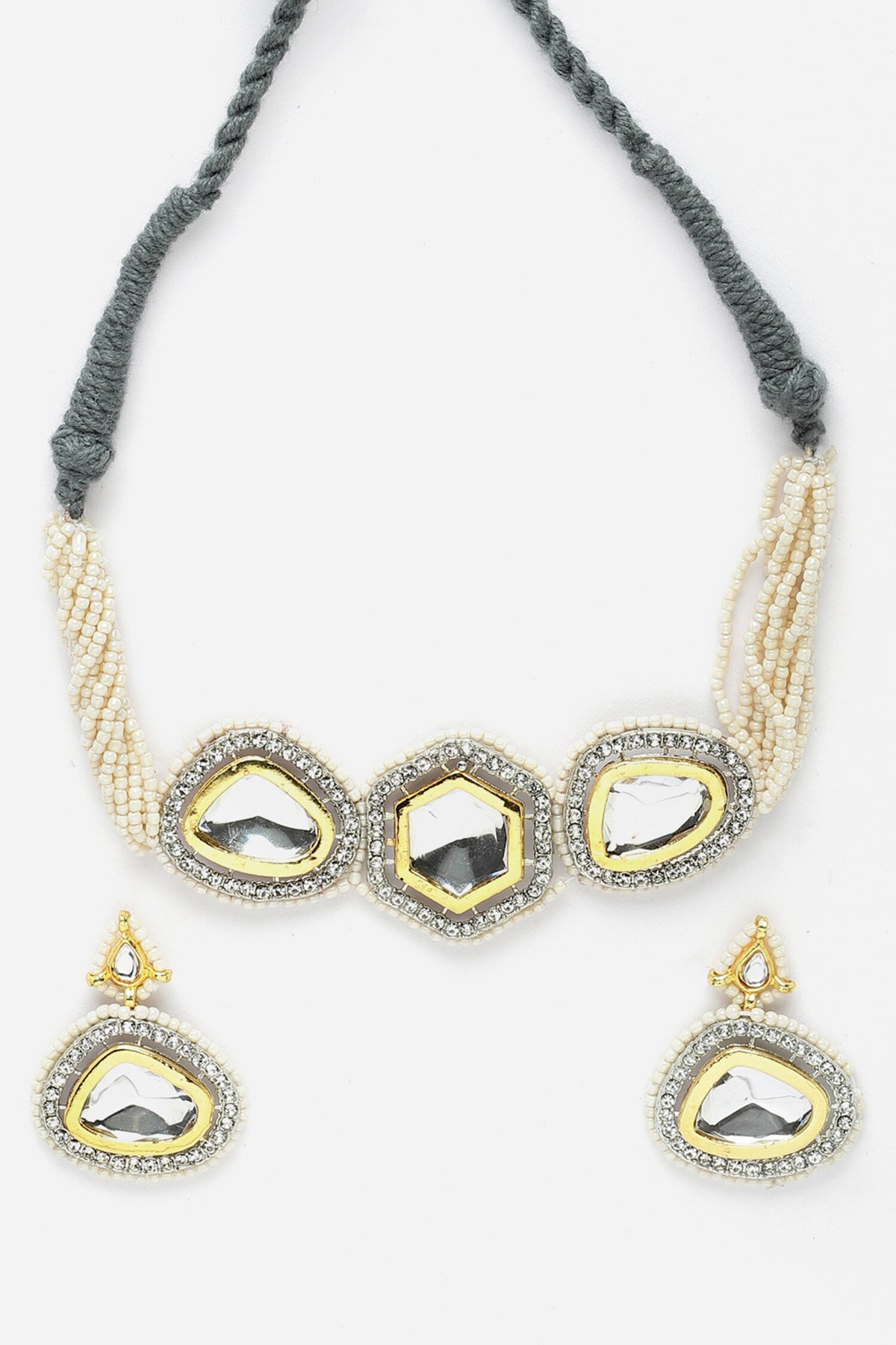 Geometric Embellished Choker Necklace Net 