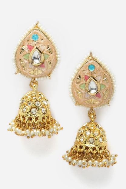 Floral Kundan Embellished Choker Necklace Set 