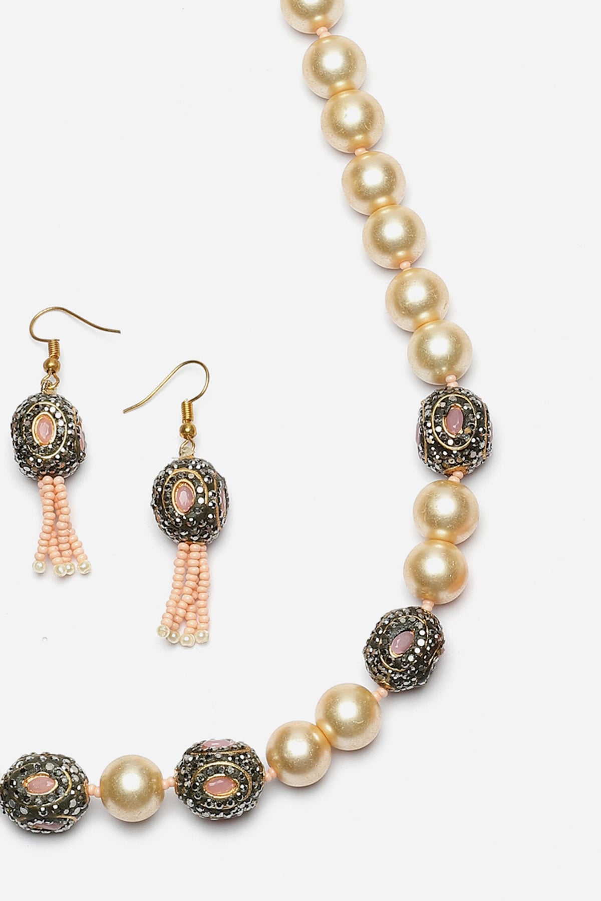 Pearl Embellished Necklace Set 