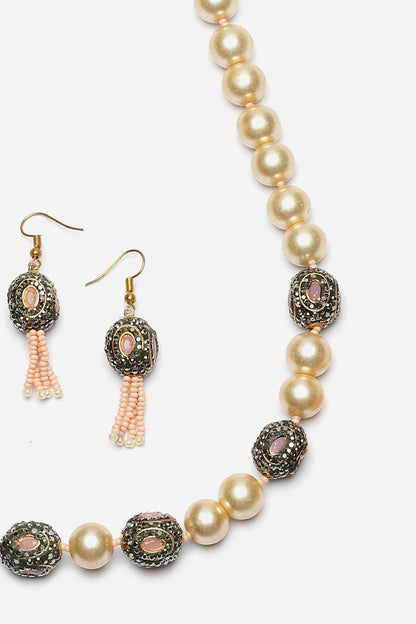 Pearl Embellished Necklace Set 
