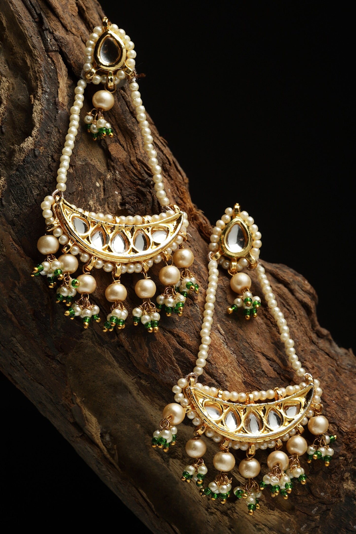 Natural Stone Embellished Chandbalis 