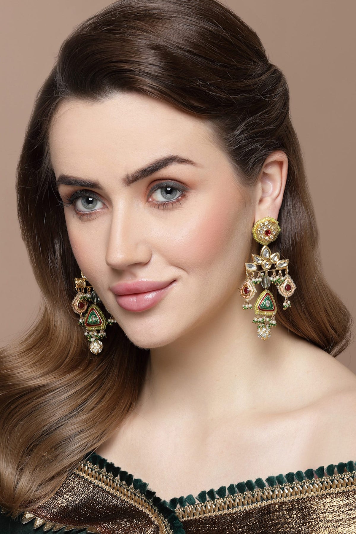 Kundan Embellished Danglers 
