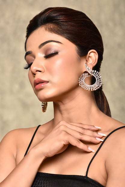 Studded Statement Hoop Earrings 