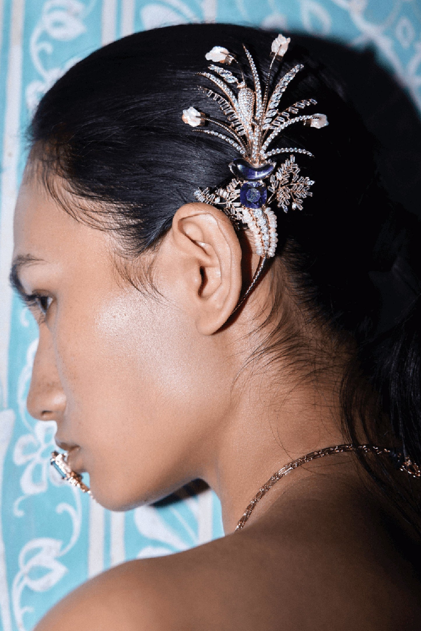 Le Sunset Palm Embellished Brooch 