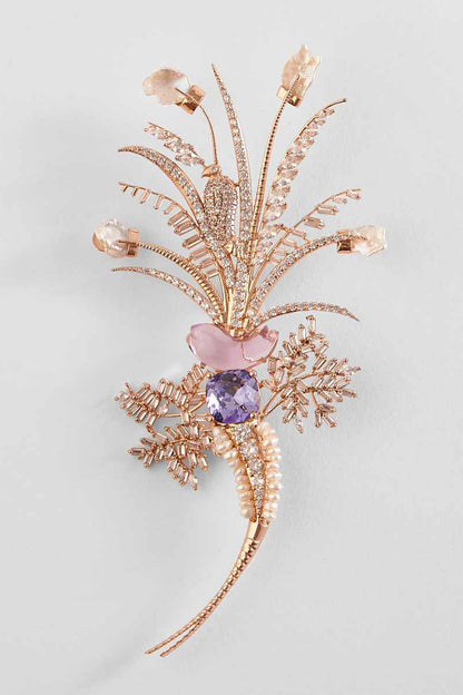Le Sunset Palm Embellished Brooch 