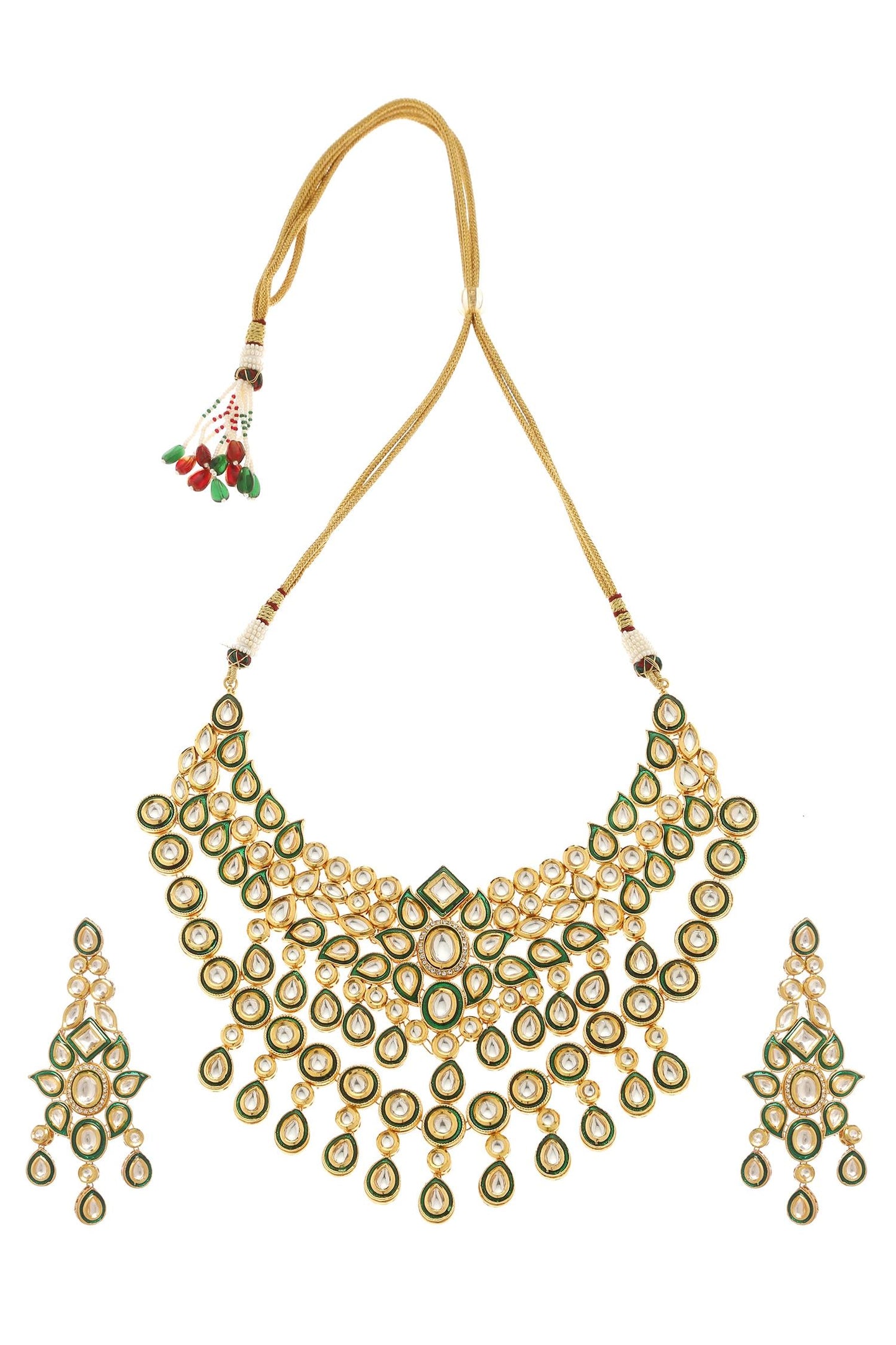 Floral Kundan Layered Necklace Set 