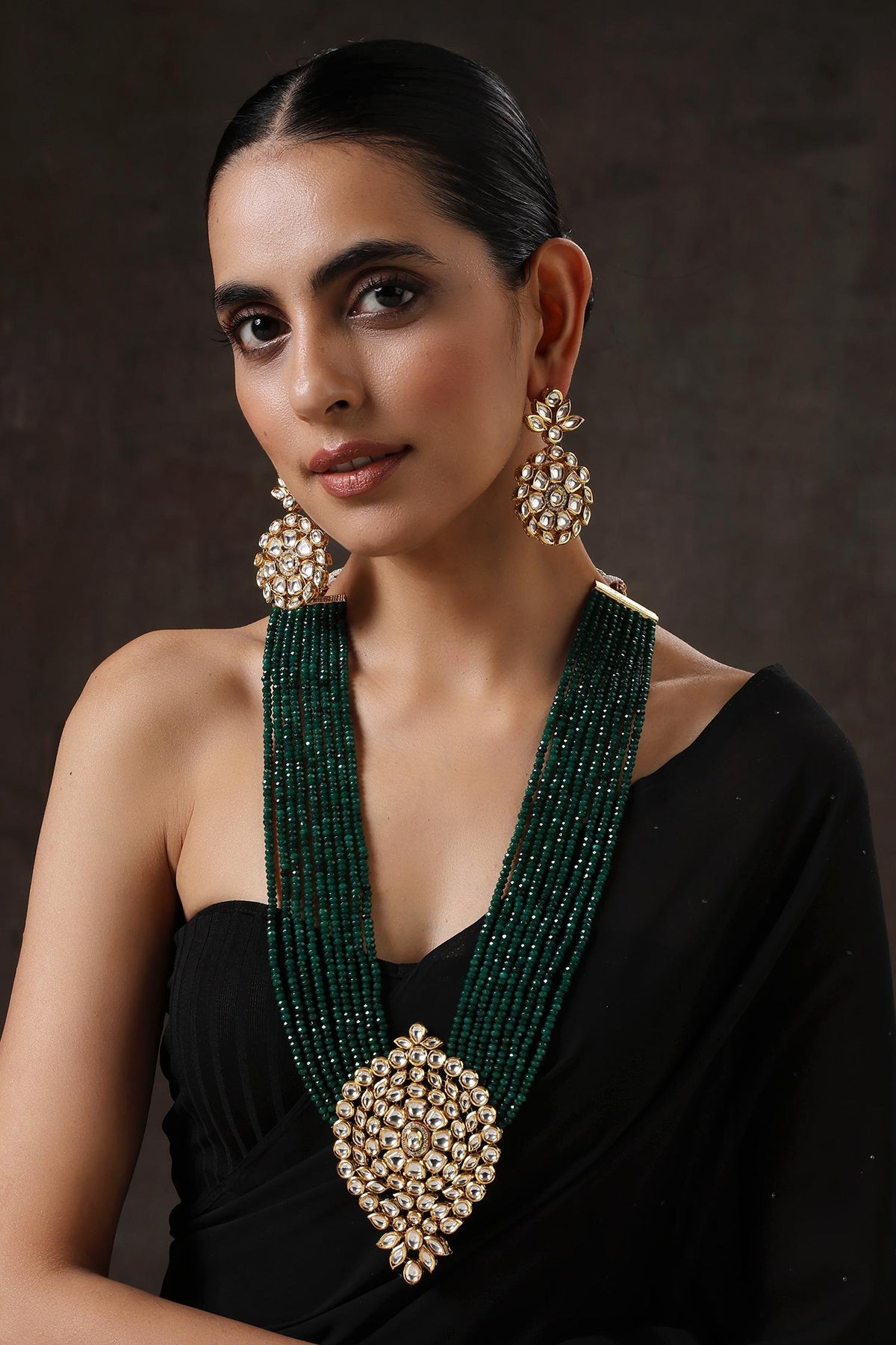 Kundan Embellished Long Necklace Set 