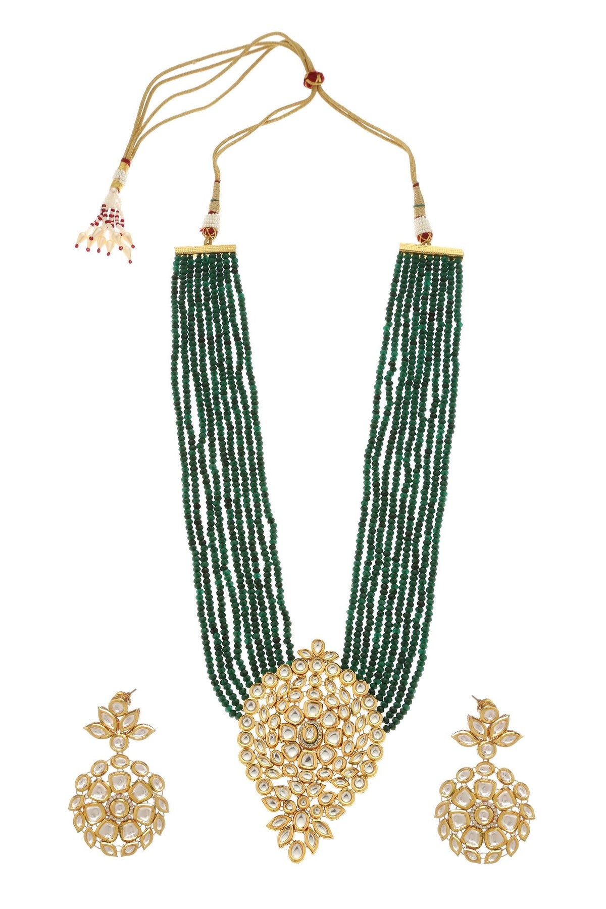 Kundan Embellished Long Necklace Set 