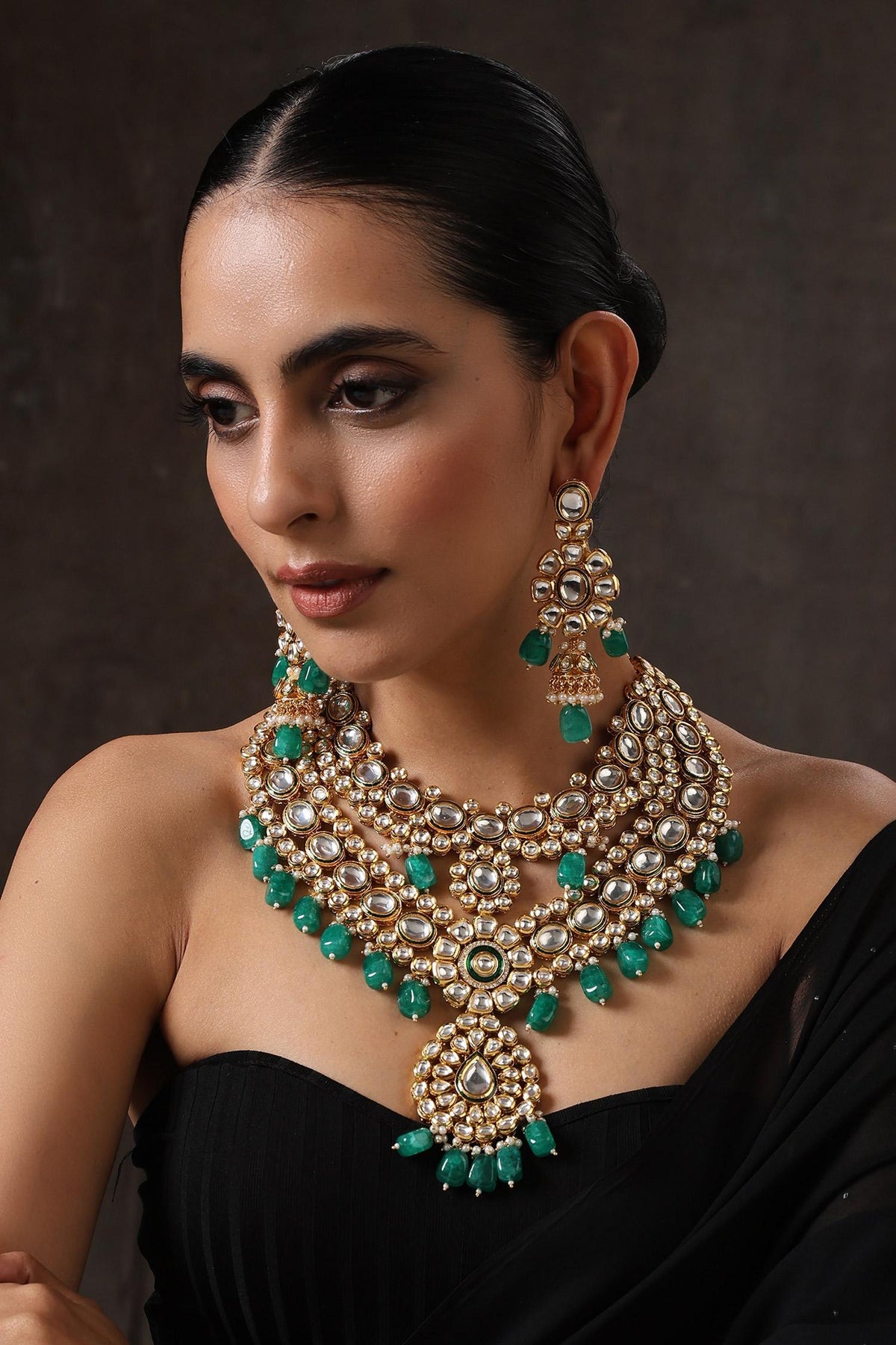 Kundan Embellished Layered Necklace Set 