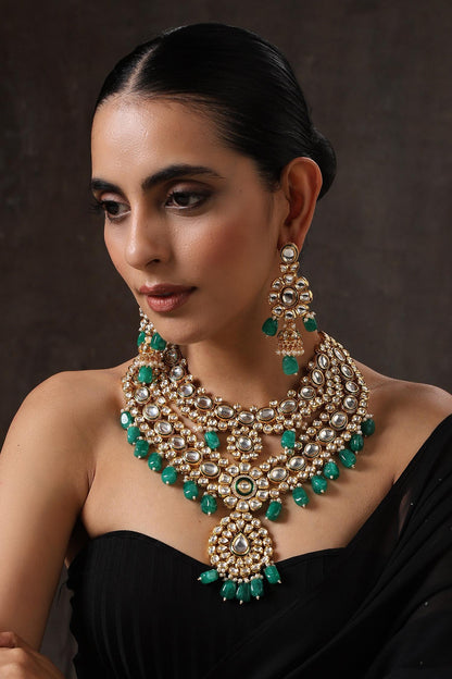 Kundan Embellished Layered Necklace Set 