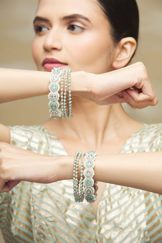 Studded Bangles - Set of 8 