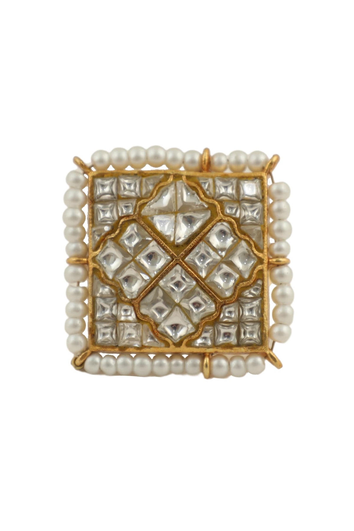 Square Jadau Stone Ring 