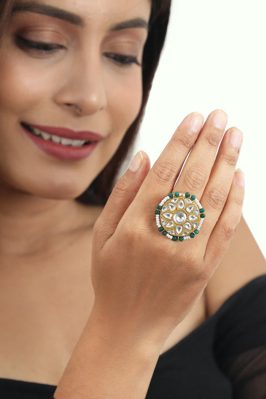 Jadau Floral Ring 