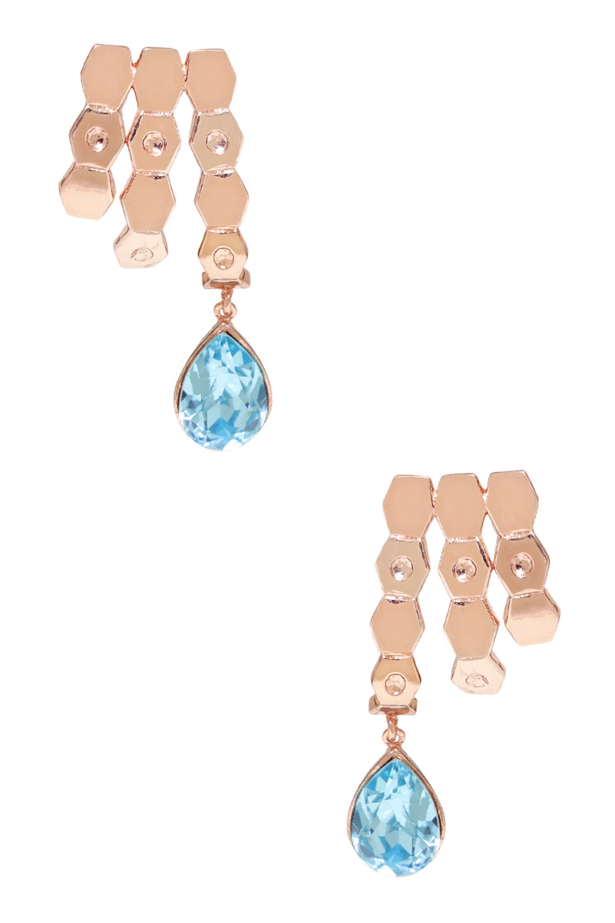 Textured Crystal Drop Earrings 