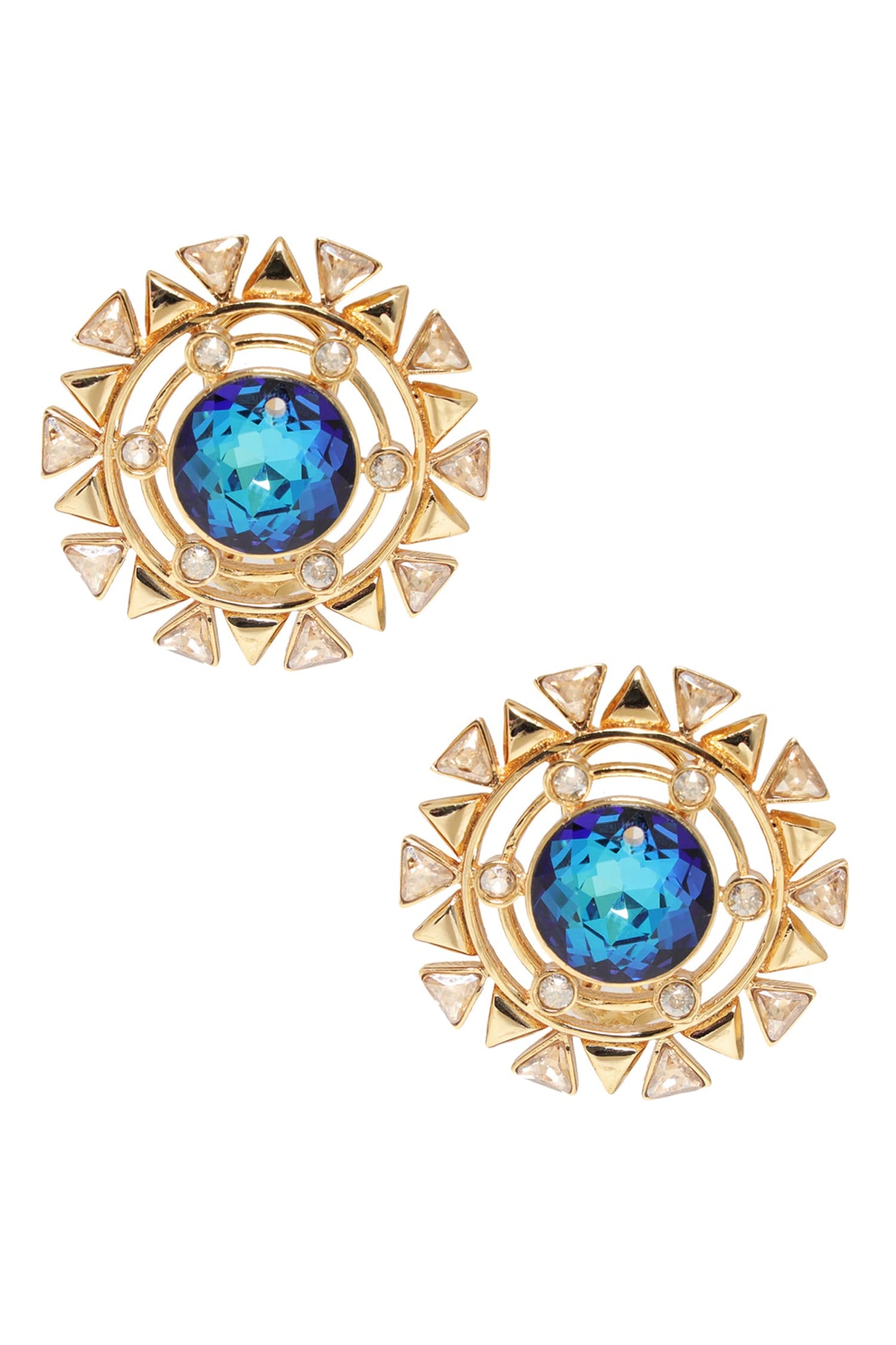 Geometric Embellished Cutwork Stud Earrings 