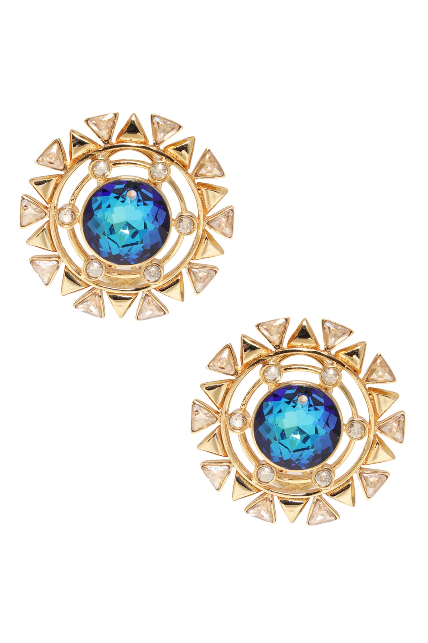 Geometric Embellished Cutwork Stud Earrings 