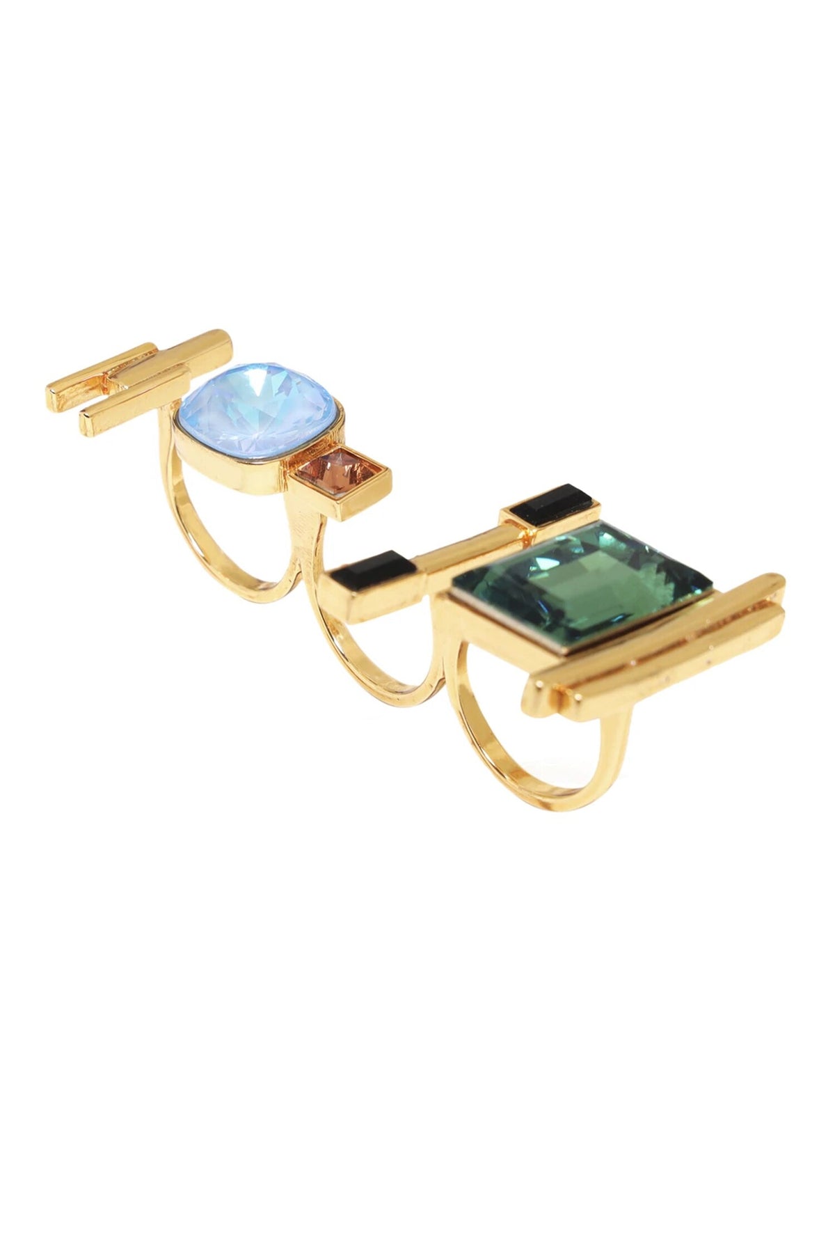 Geometric Stone Embellished Ring 