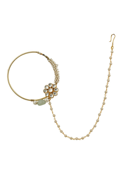 Pearl Floral Embellished Nath 