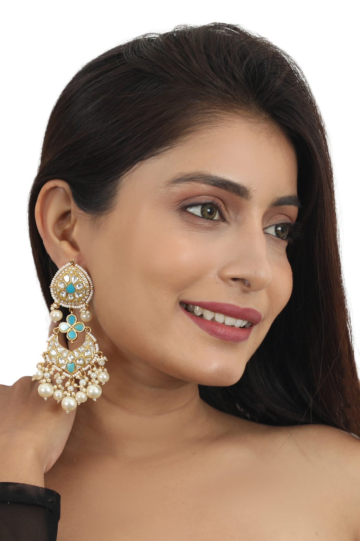 Stone Embellished Dangler Earrings 
