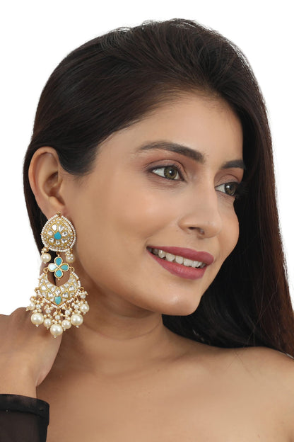 Stone Embellished Dangler Earrings 