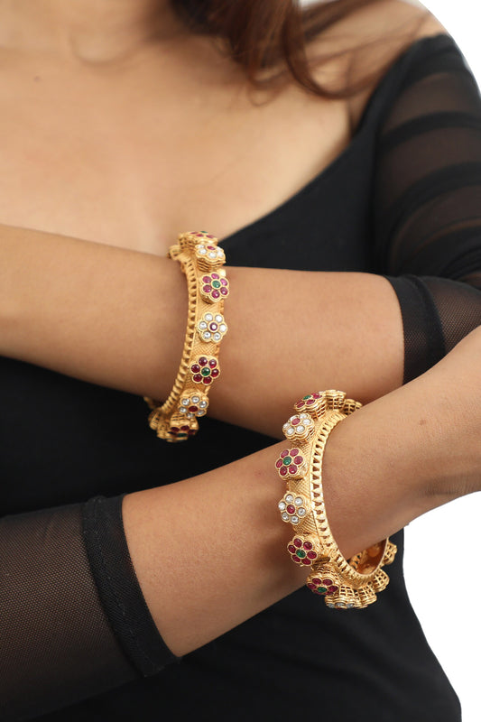 Pacheli Stone Bangles - Set of 2 