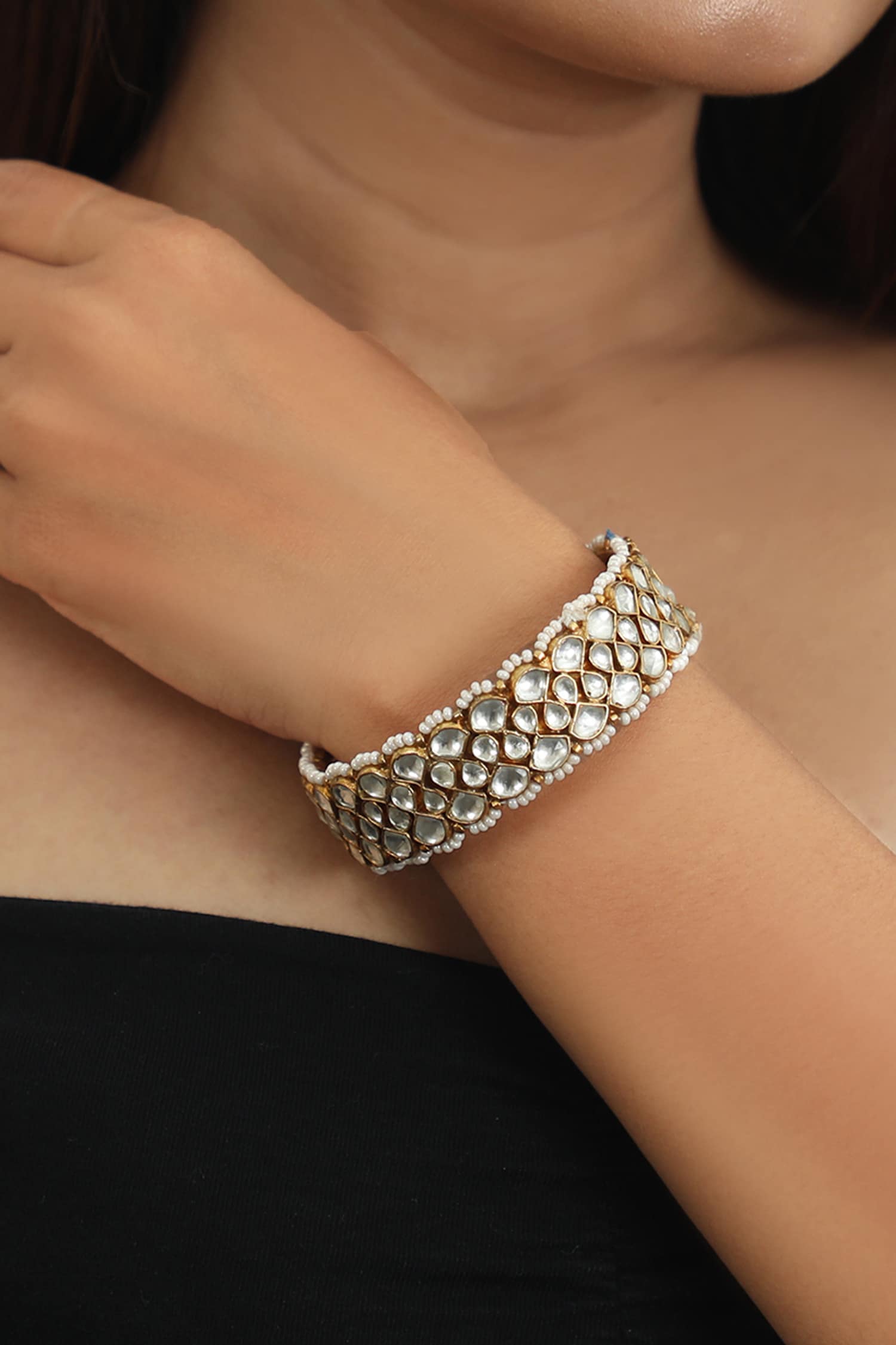 Pearl Embellished Bangle 