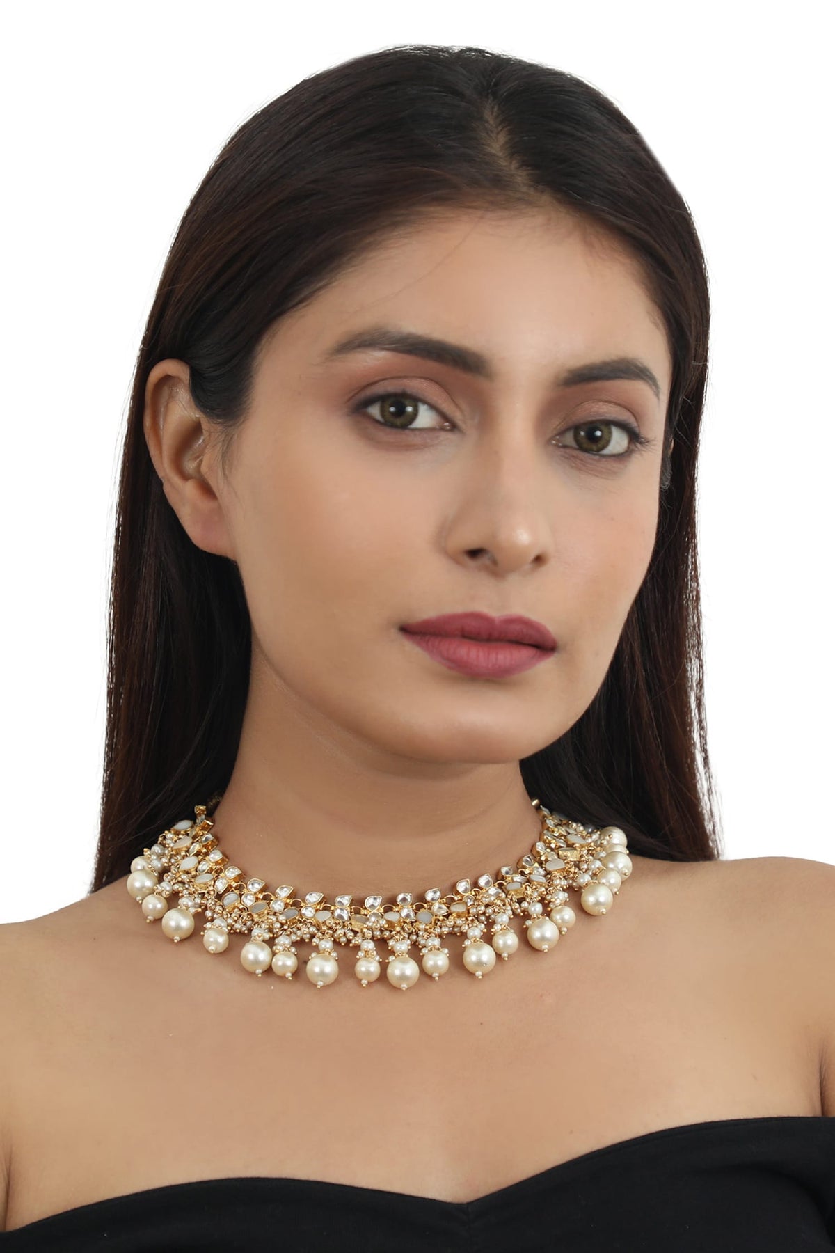 Pearl Embellished Choker Set 