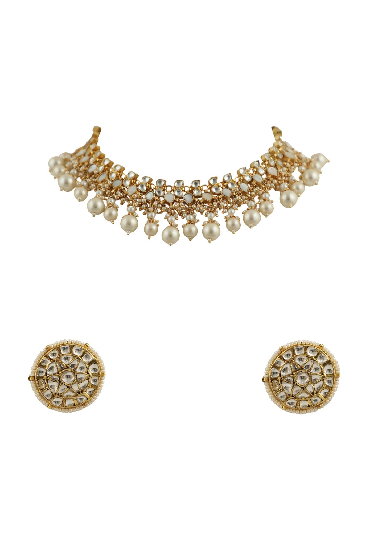 Pearl Embellished Choker Set 