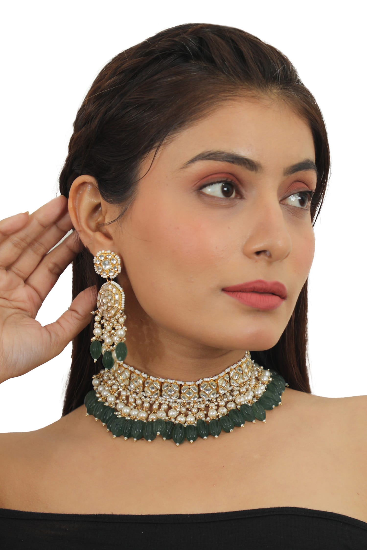 Stone Drop Choker Set 