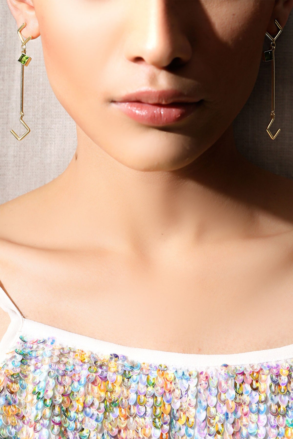 Long Geometric Earrings 