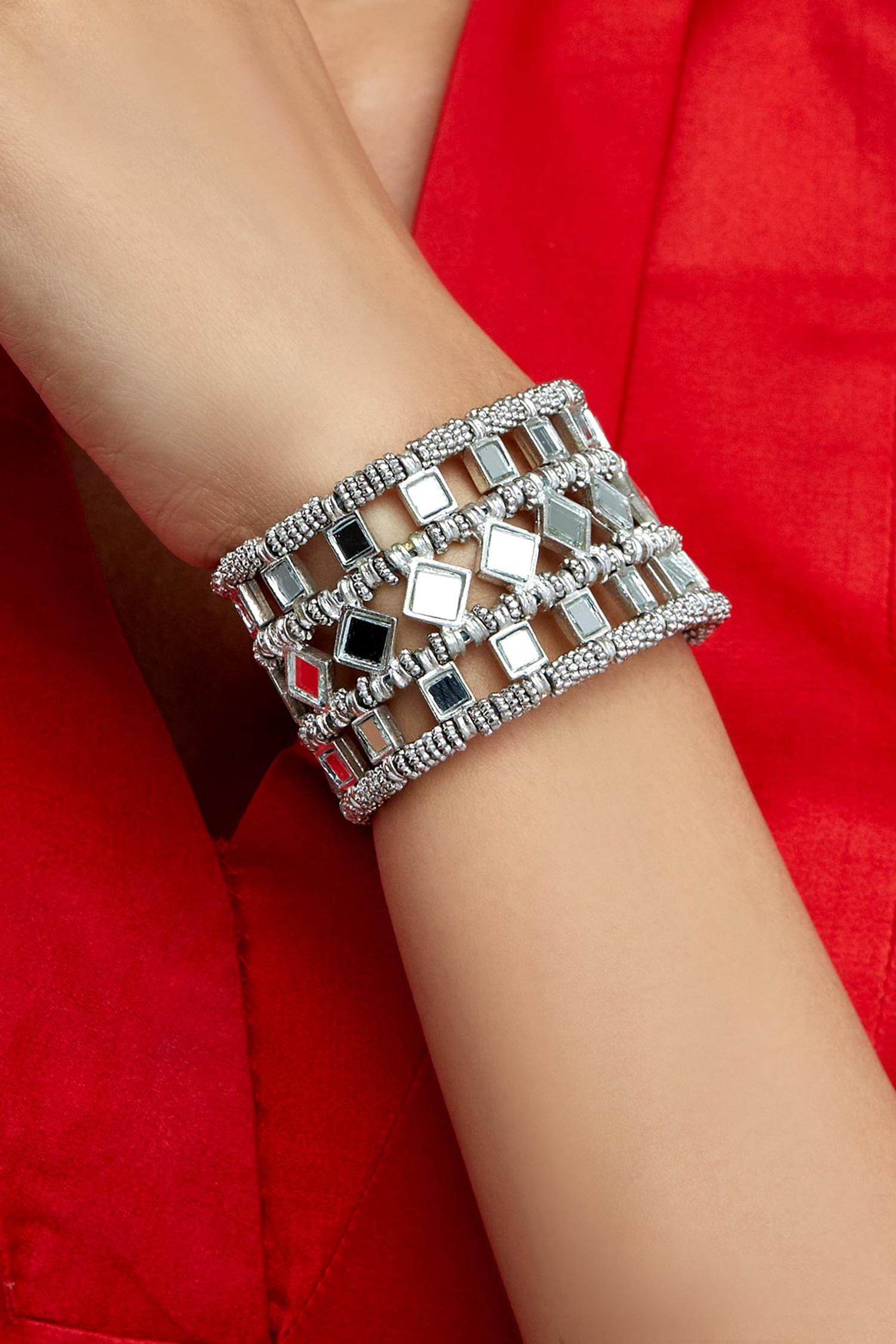 Falak Mumtaz Mirror Embellished Bracelet 