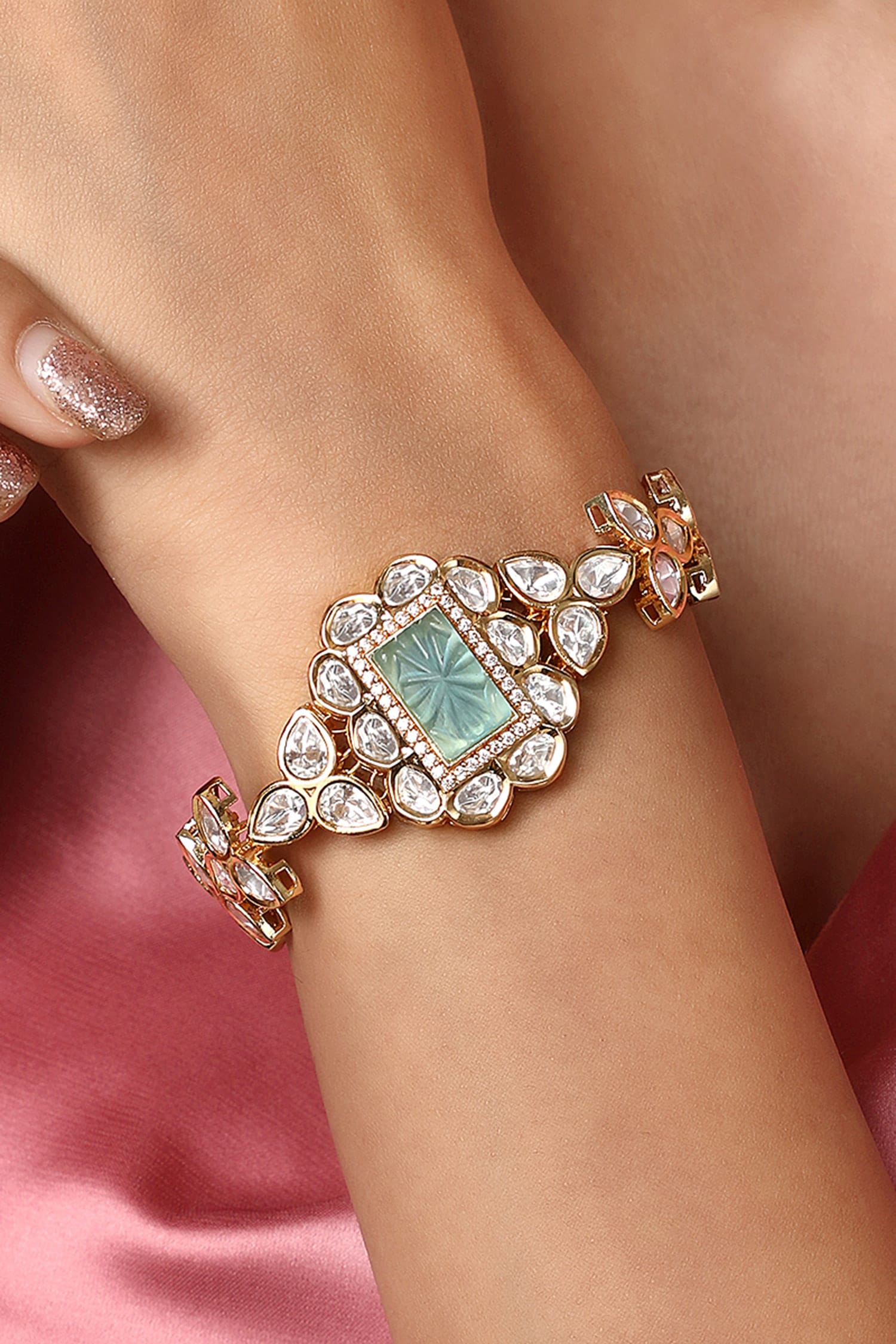 Kundan Polki Embellished Bracelet 