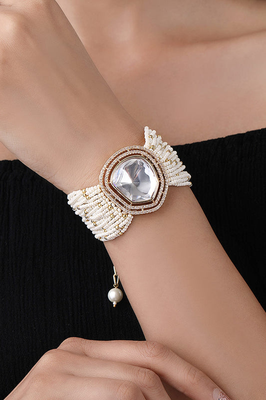 Moissanite Kundan Embellished Bracelet 