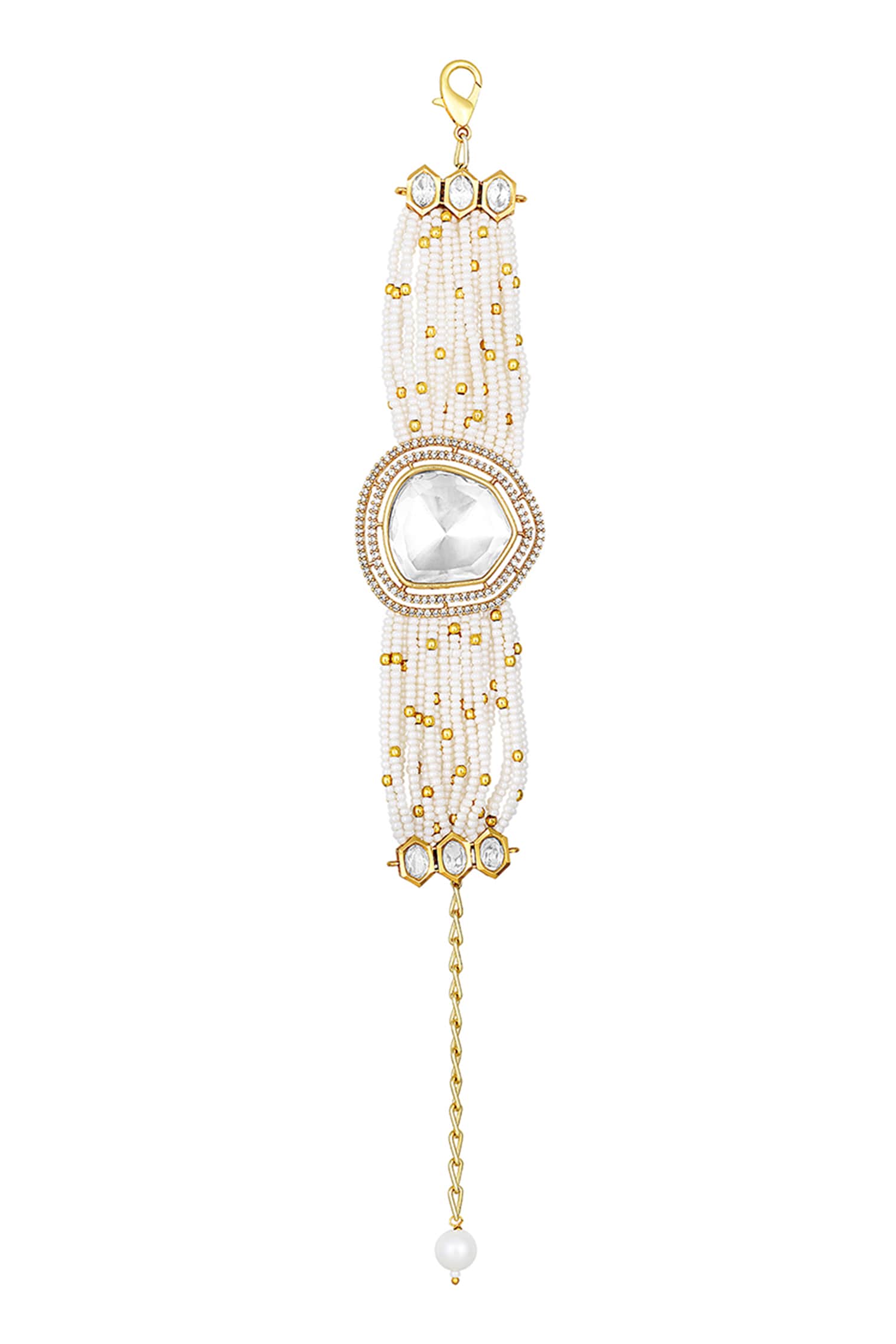 Moissanite Kundan Embellished Bracelet 