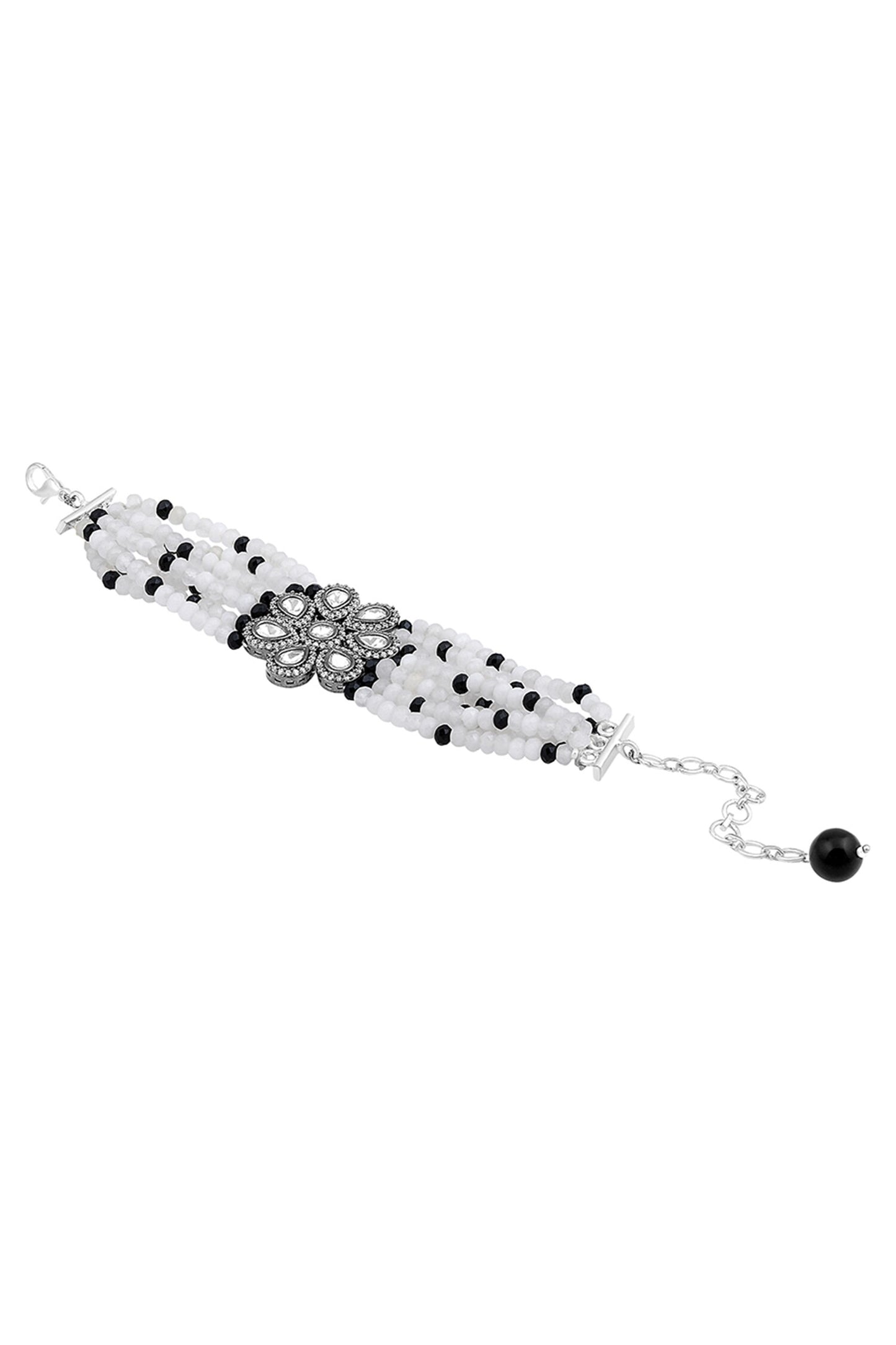 Agate Embellished Brass Bracelet 