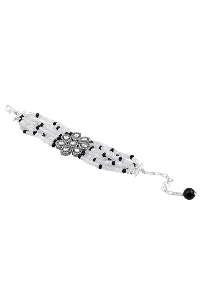 Agate Embellished Brass Bracelet 