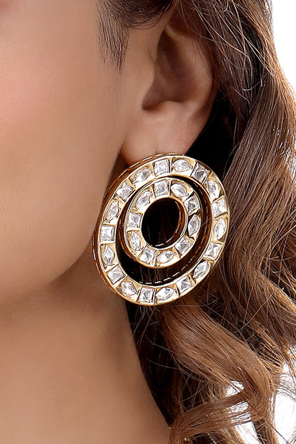 Cubic Zirconia Diamond Embellished Earrings 