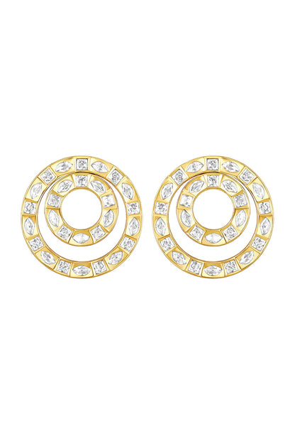 Cubic Zirconia Diamond Embellished Earrings 