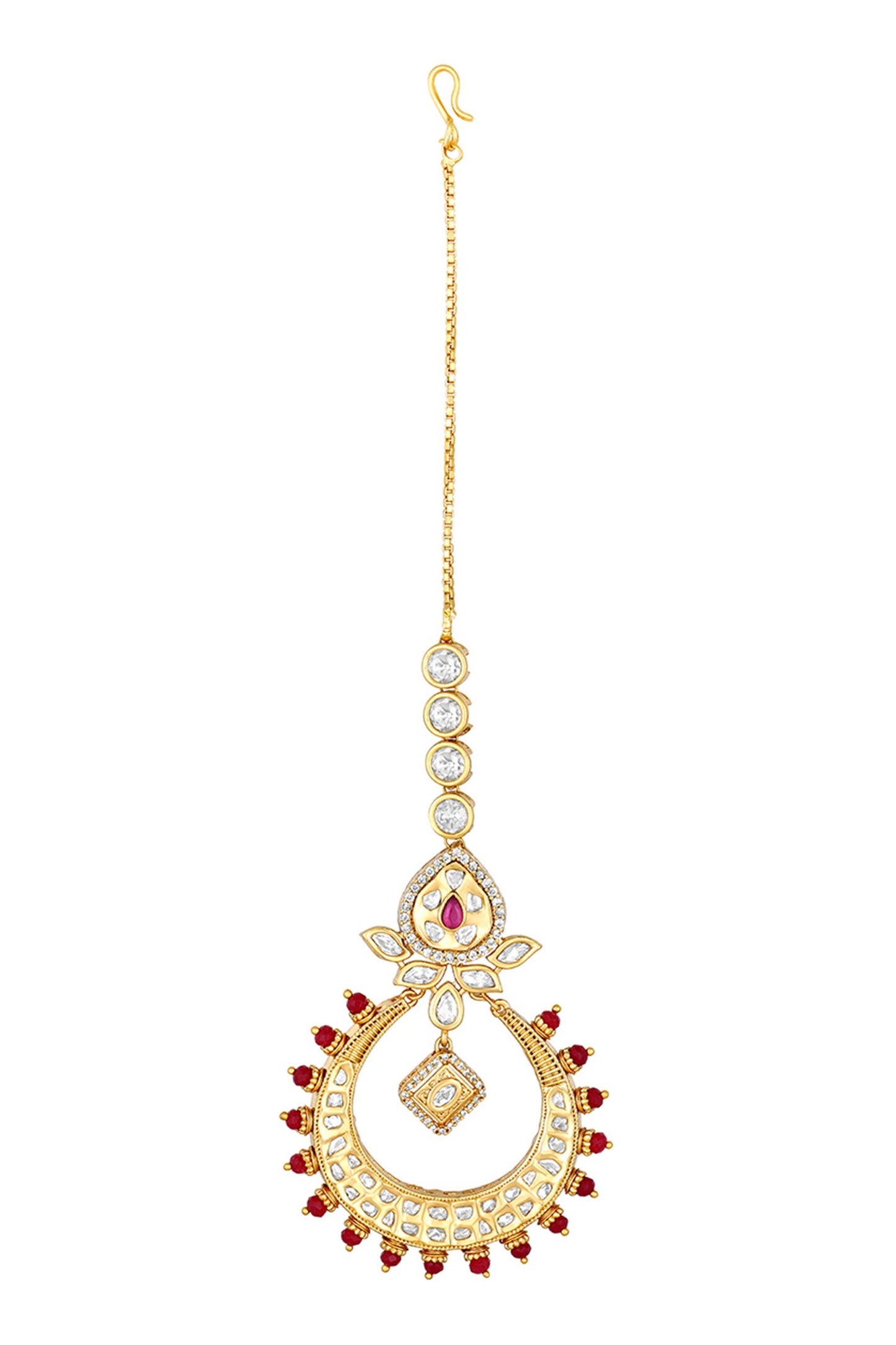 Crecent Kundan Polki Studded Maagtikka 