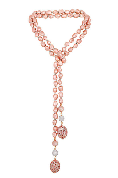 Baroque Pearl Long Necklace 