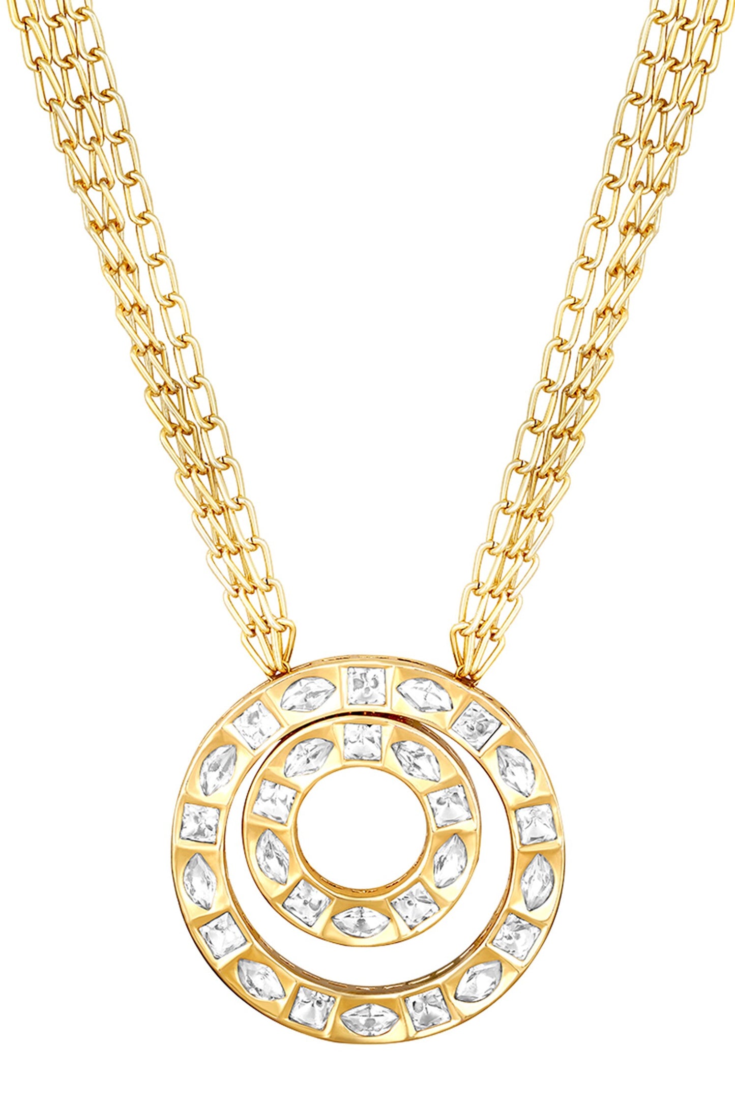 Kundan Polki Studded Pendant Necklace Set 