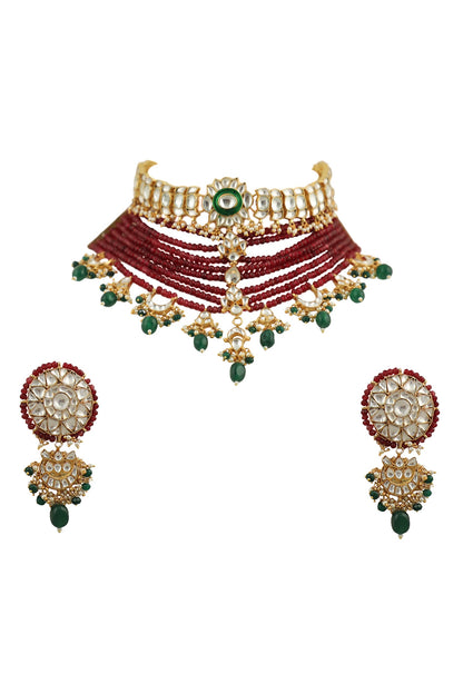 Multi Beaded Layered Choker Set 