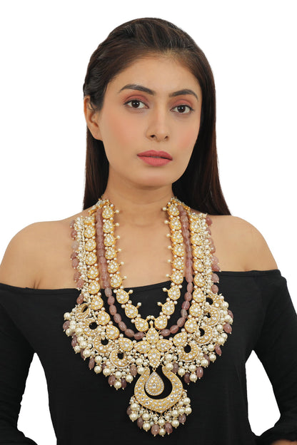Jadtar Stone Encrusted Necklace Set 
