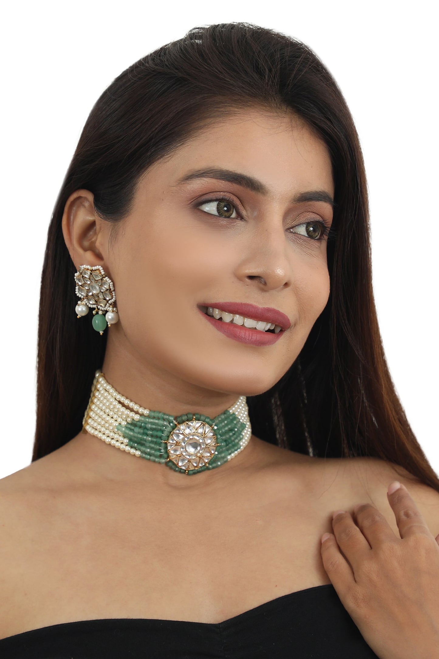 Multi Layered Beaded Choker Set 
