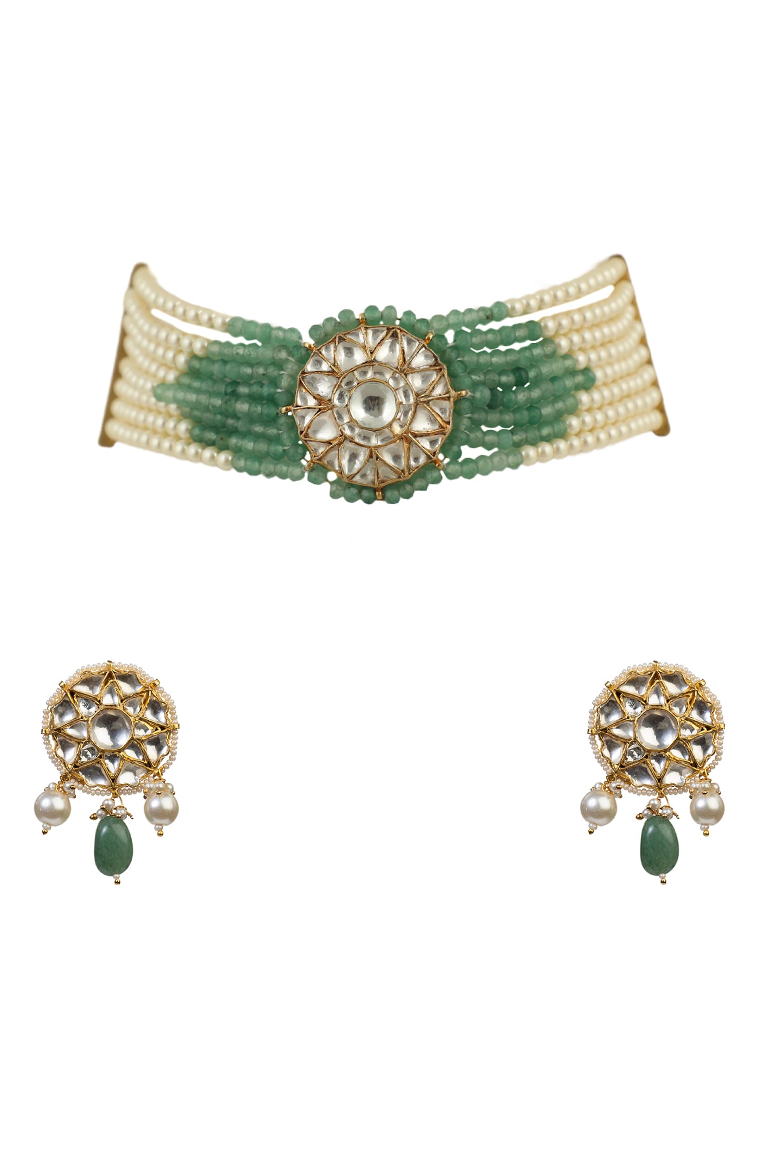 Multi Layered Beaded Choker Set 